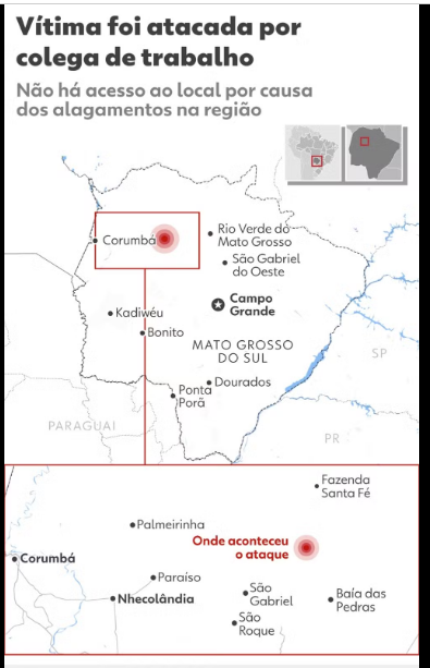 Homem ateia fogo em colega de trabalho em fazenda no Pantanal e mulher morre após ser socorrida de avião