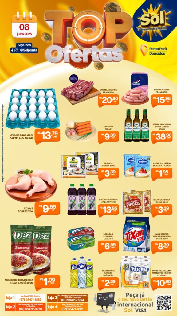 Supermercado Sol e as top ofertas