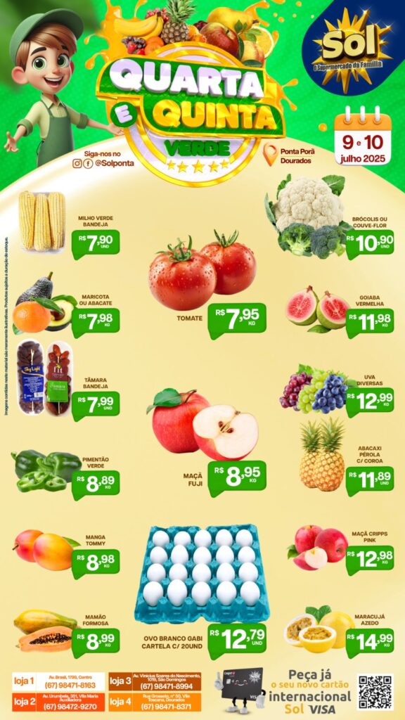 Supermercado Sol e as ofertas da quarta e quinta verde Supermercado Sol e as ofertas da quarta e quinta verde