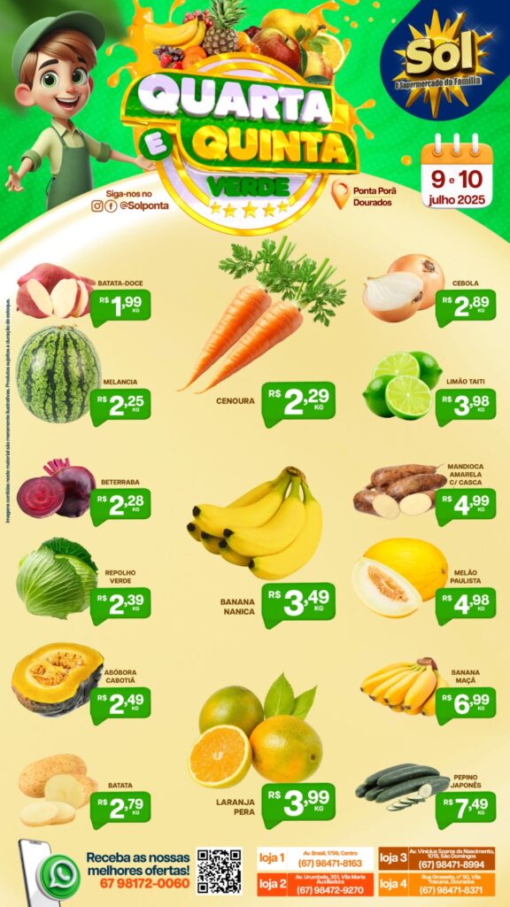 Supermercado Sol e as ofertas da quarta e quinta verde Supermercado Sol e as ofertas da quarta e quinta verde