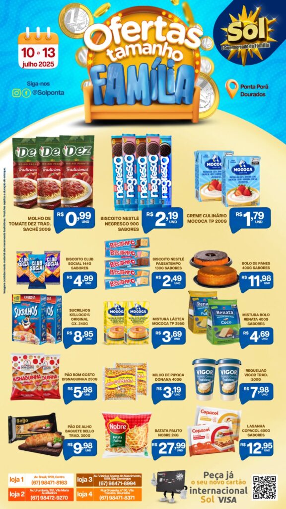 Supermercado Sol e as ofertas tamanho família Supermercado Sol e as ofertas tamanho família