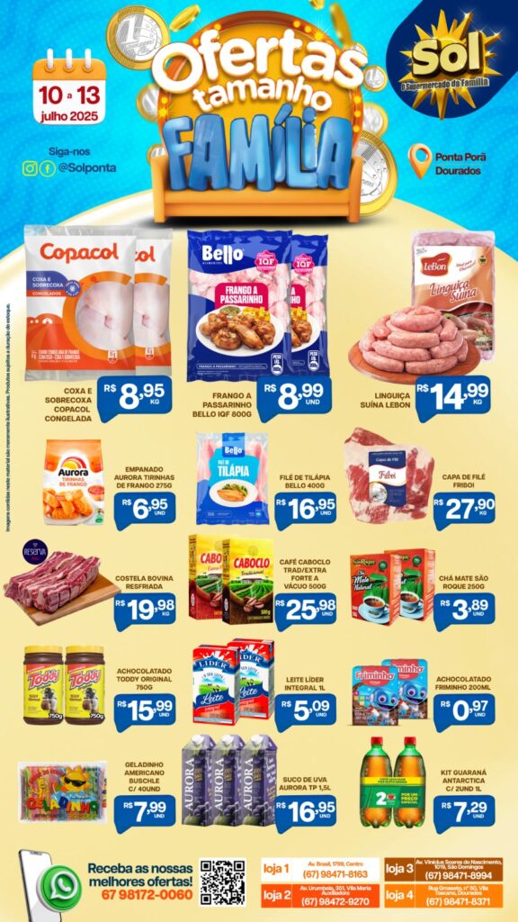 Supermercado Sol e as ofertas tamanho família Supermercado Sol e as ofertas tamanho família
