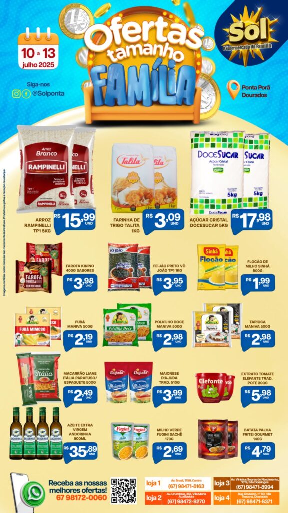Supermercado Sol e as ofertas tamanho família Supermercado Sol e as ofertas tamanho família