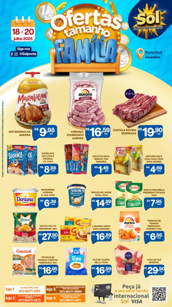 Supermercado Sol e as ofertas tamanho família