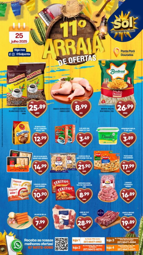 Supermercado Sol e o seu 11º arraiá de ofertas