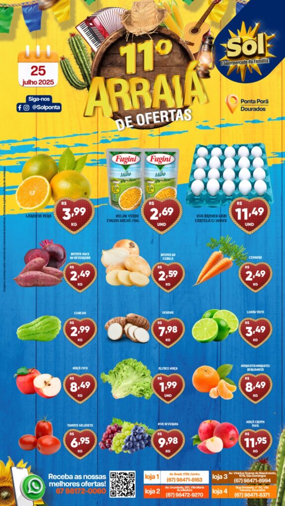 Supermercado Sol e o seu 11º arraiá de ofertas