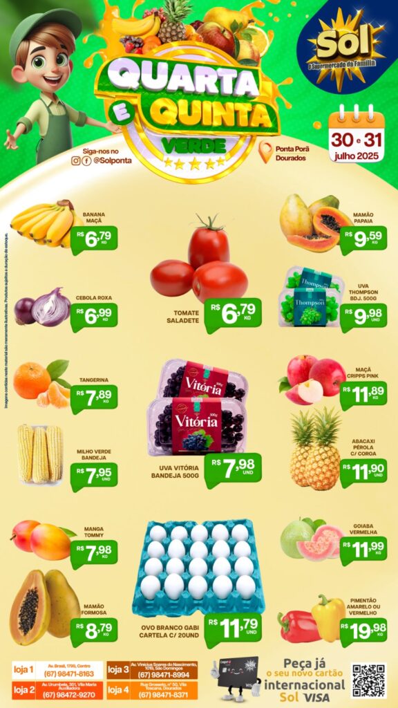Supermercado Sol e as ofertas da Quarta e Quinta Verde
