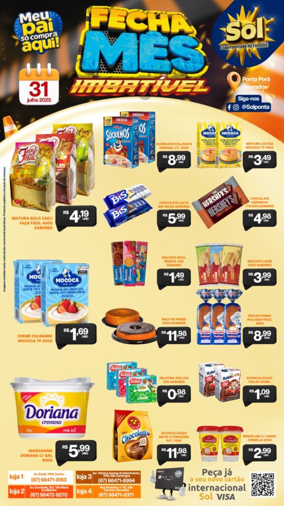 Fecha Mês Imbatível no supermercado Sol