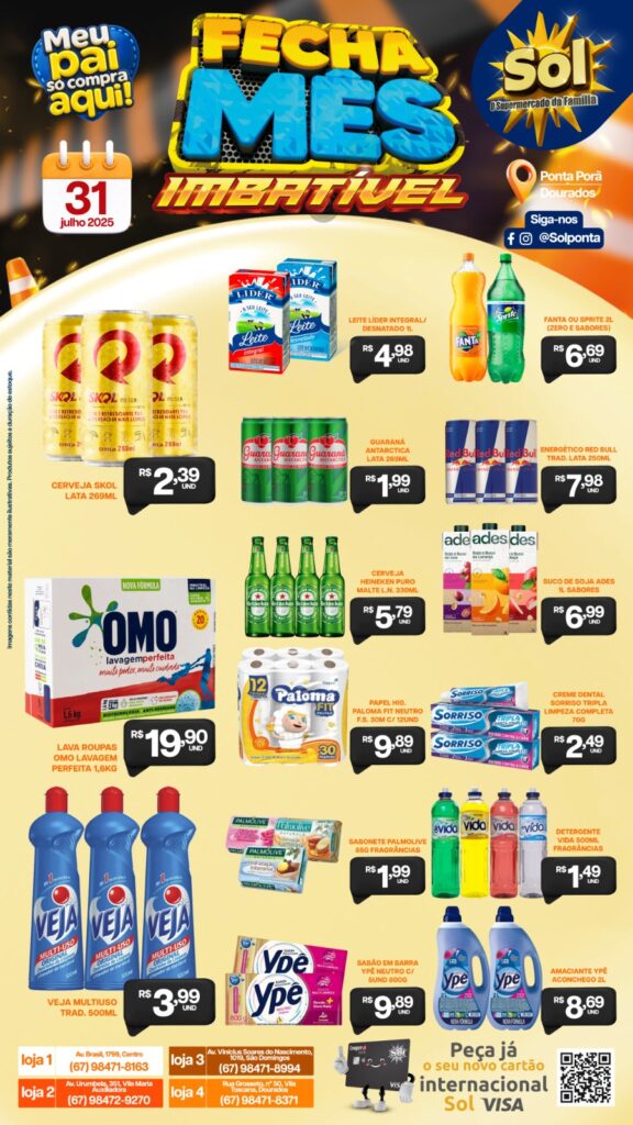 Fecha Mês Imbatível no supermercado Sol
