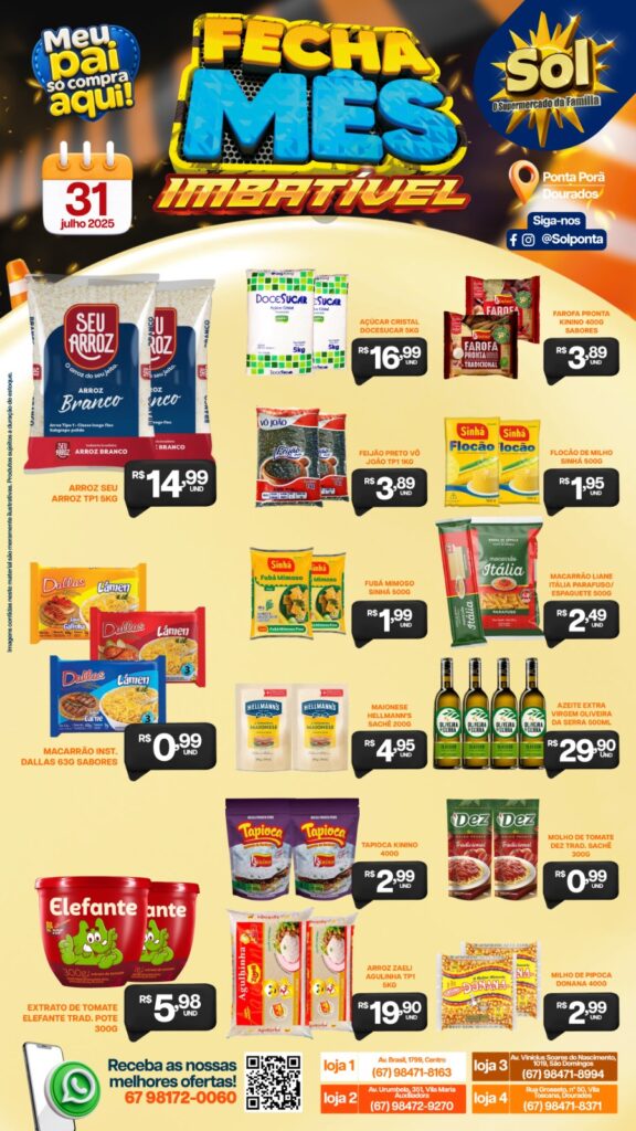Fecha Mês Imbatível no supermercado Sol