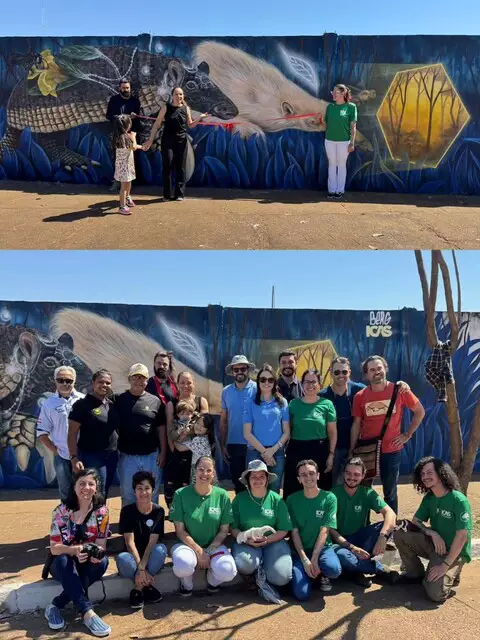 Mural em homenagem ao tatu-canastra é inaugurado em Três Lagoas