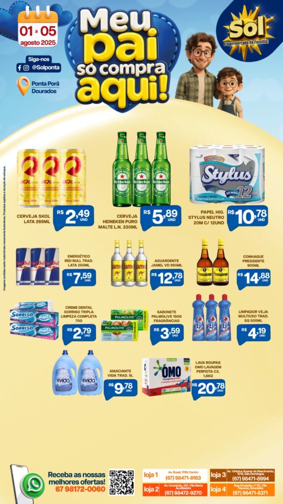 Supermercado Sol e as ofertas, "meu pai só compra aqui"
