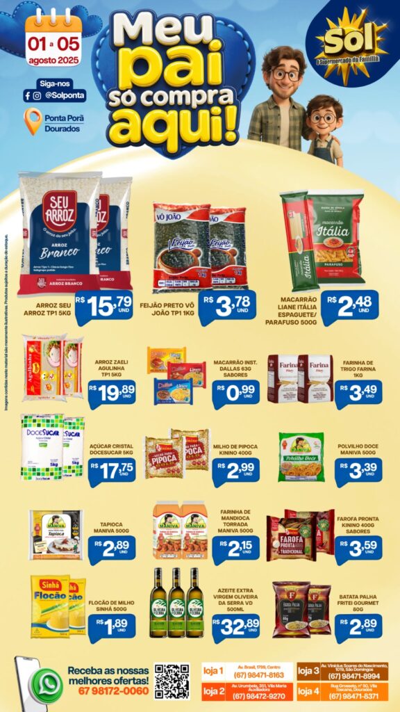 Supermercado Sol e as ofertas, "meu pai só compra aqui"
