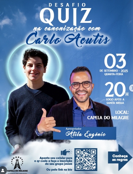 Semana da Canonização terá quiz especial sobre a vida de Carlo Acutis