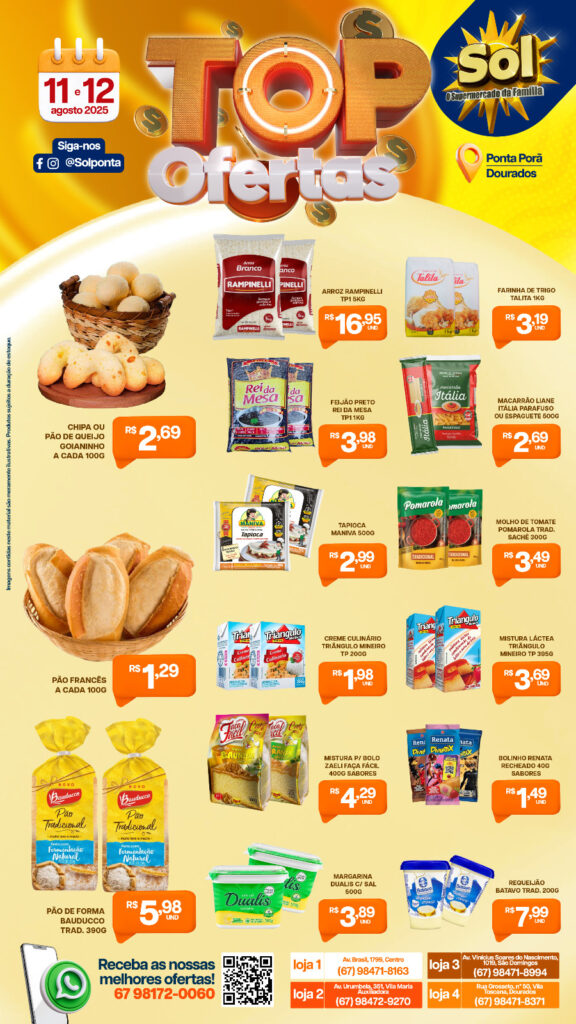 Supermercado Sol e as tops ofertas da semana