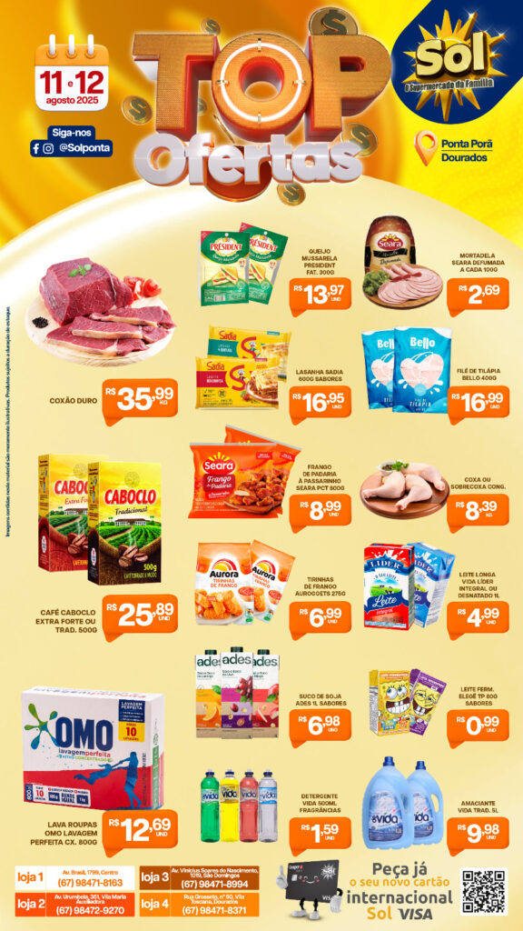 Supermercado Sol e as tops ofertas da semana