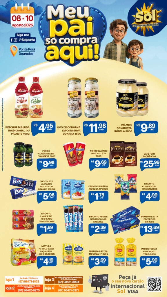 Confira ofertas Dia dos Pais do Supermercado Sol