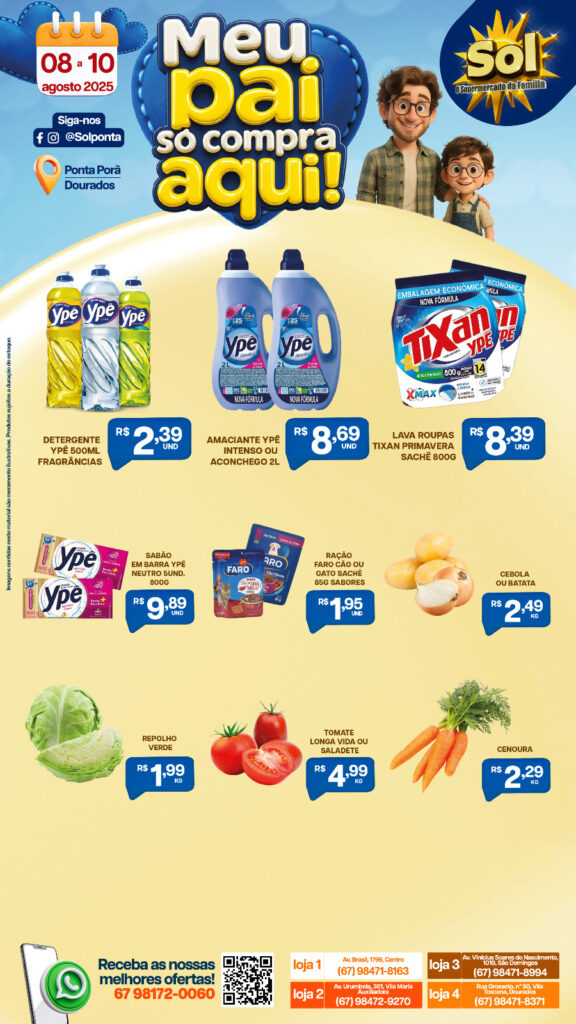 Confira ofertas Dia dos Pais do Supermercado Sol