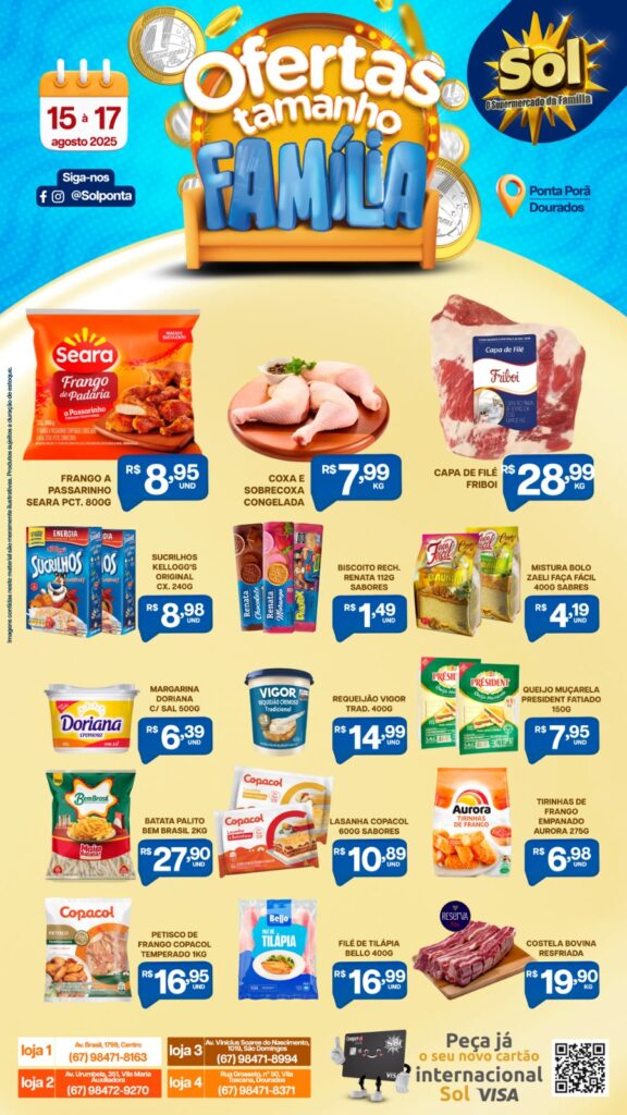 Confira Ofertas Tamanho Família do supermercado Sol