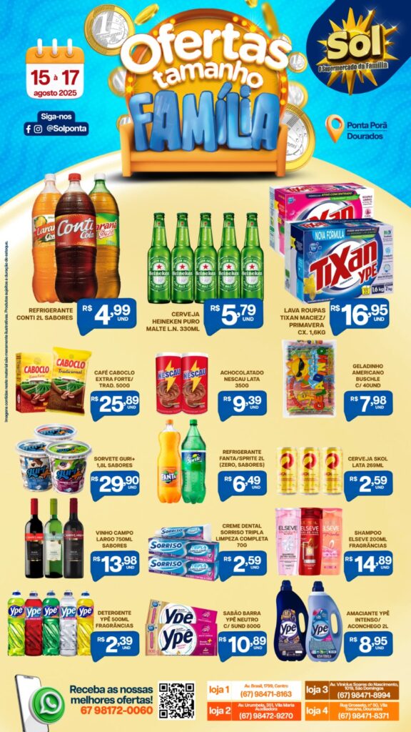 Confira Ofertas Tamanho Família do supermercado Sol