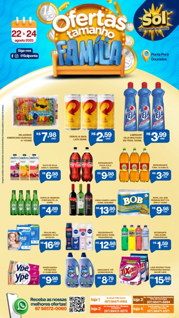 Confira Ofertas Tamanho Familia do supermercado Sol