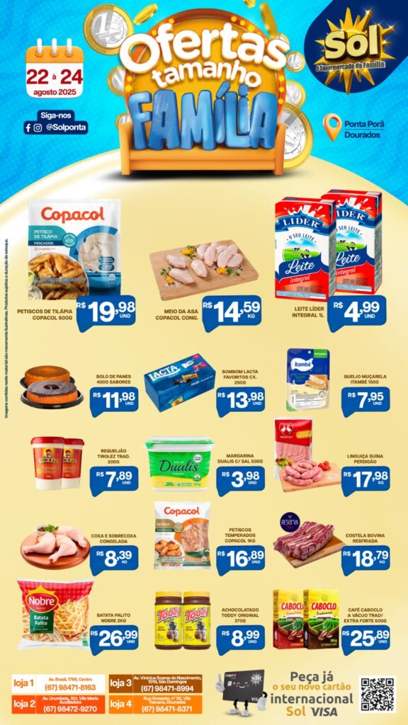 Confira Ofertas Tamanho Familia do supermercado Sol
