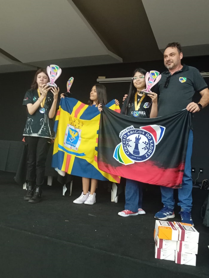 Equipe de Ponta Porã conquista seis pódios na 2ª etapa do Circuito Estadual de Xadrez Escolar