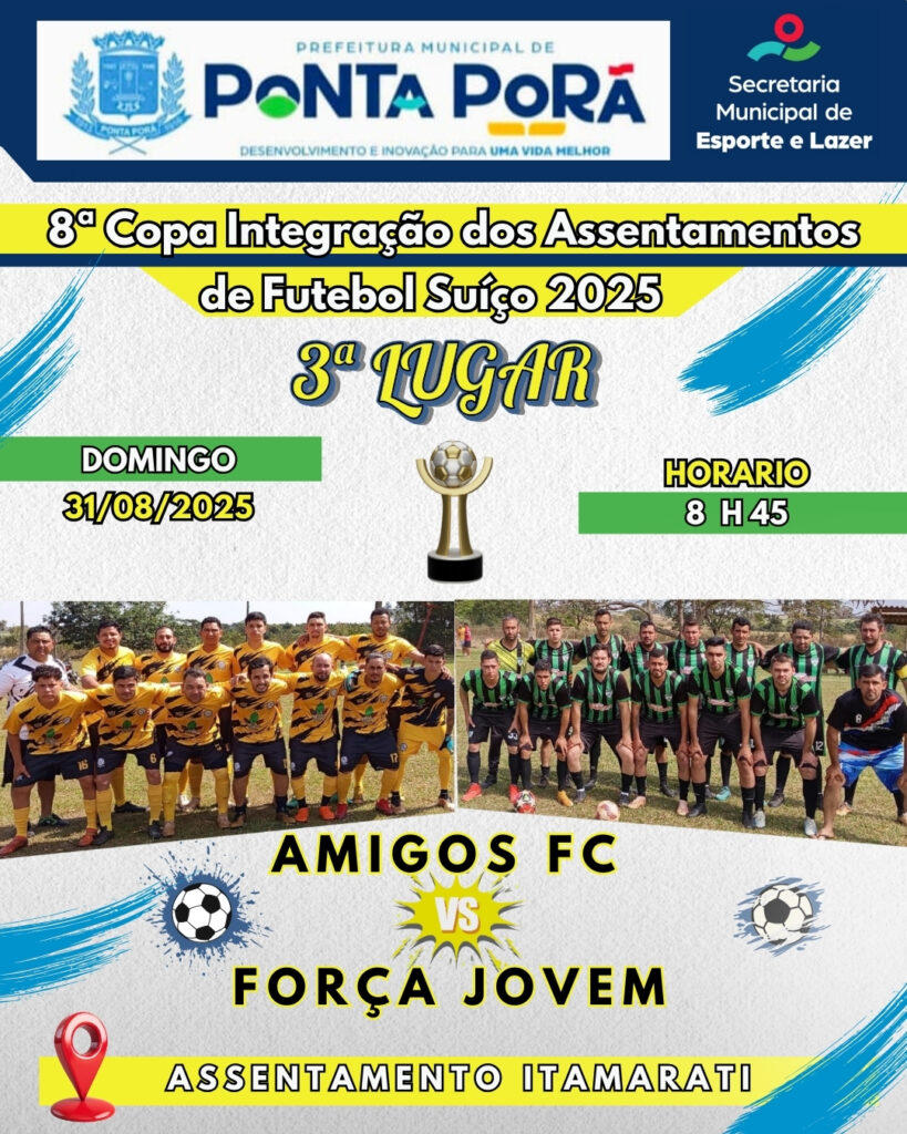 Ponta Porã: 8ª Copa Integração dos Assentamentos de Futebol Suíço 2025 chega à grande final neste domingo Ponta Porã: 8ª Copa Integração dos Assentamentos de Futebol Suíço 2025 chega à grande final neste domingo