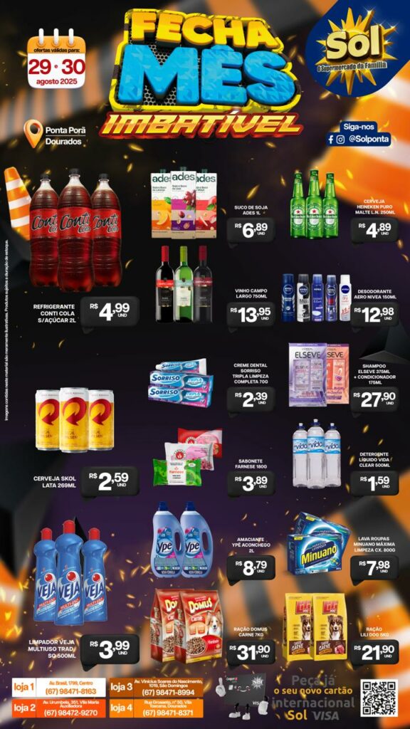 Supermercado Sol e as ofertas fecha mês