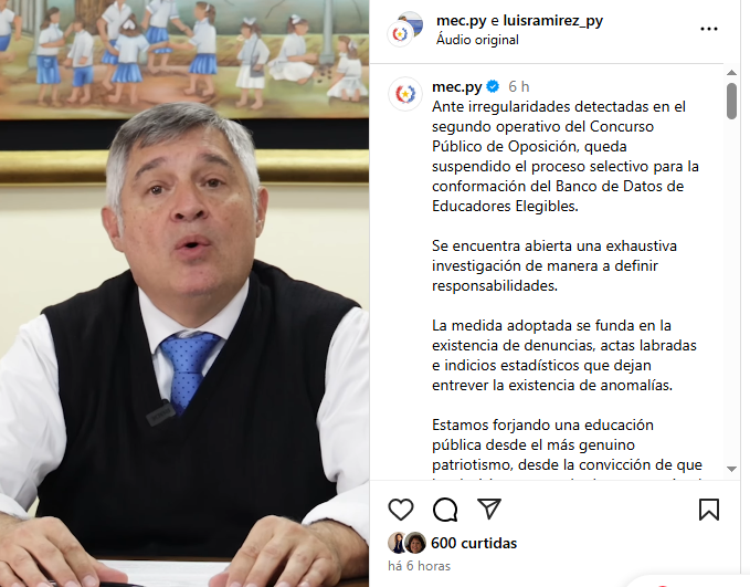 Tras presunto fraude, el MEC suspende concurso docente y la medida afecta a los tres operativos