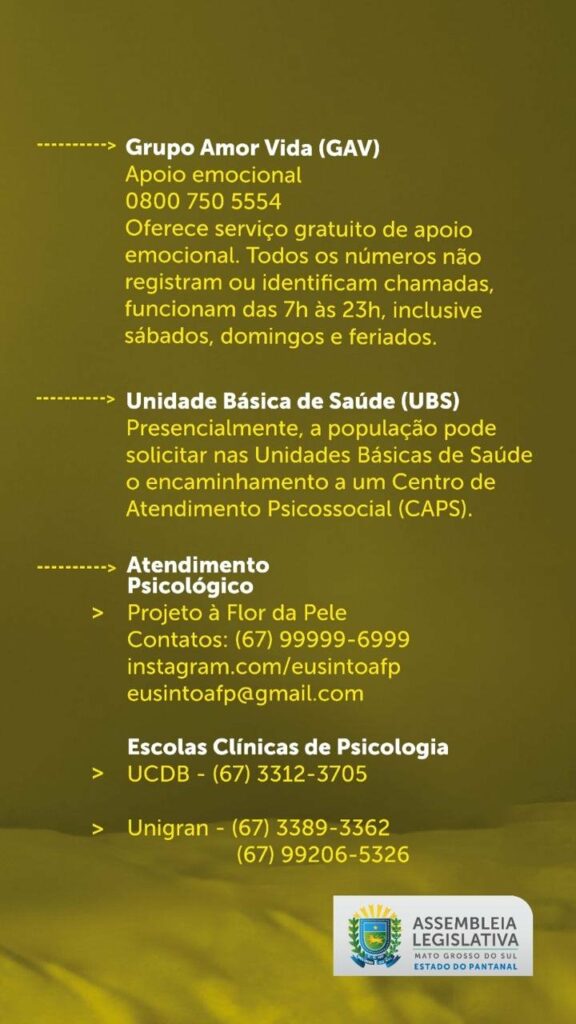 Setembro Amarelo: 80 adolescentes e jovens morreram por suicídio este ano em MS Setembro Amarelo: 80 adolescentes e jovens morreram por suicídio este ano em MS