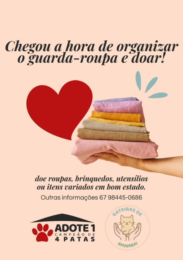 Em Amambai ONG Adote um Campeão de 4 Patas promove arrecadação para bazar beneficente