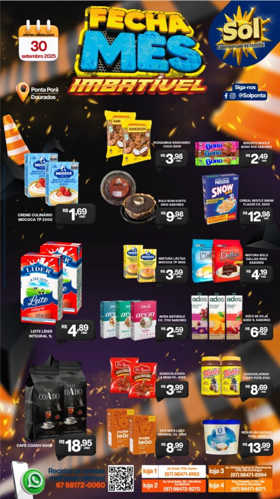 Supermercado Sol e as ofertas fecha mês