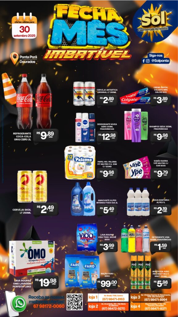 Supermercado Sol e as ofertas fecha mês