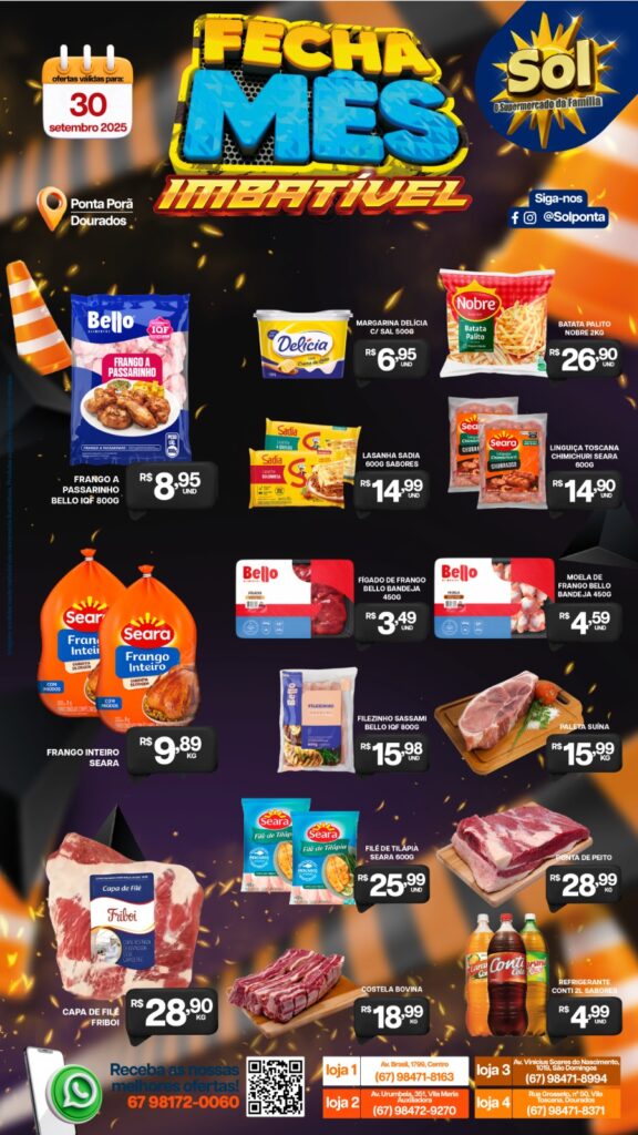 Supermercado Sol e as ofertas fecha mês