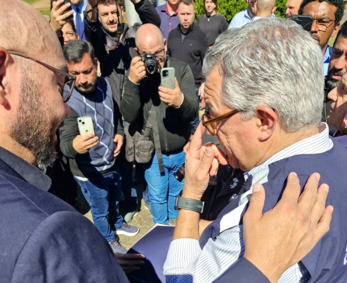 Presidente Agnaldo Pereira entregou demandas da Saúde na fronteira ao ministro Alexandre Padilha (Fotos Anahi Volpini)