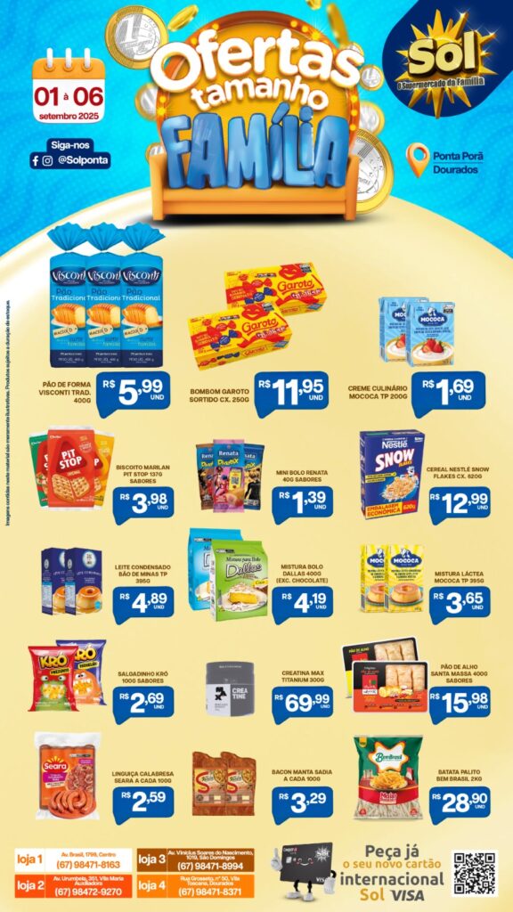 Supermercado Sol e as ofertas tamanho família