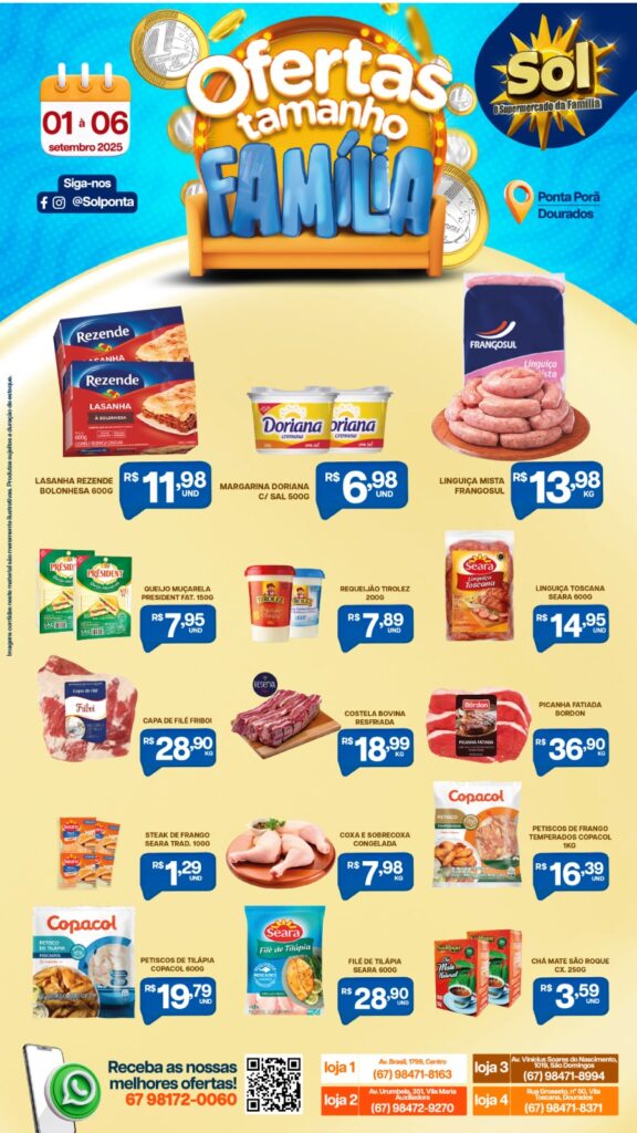 Supermercado Sol e as ofertas tamanho família