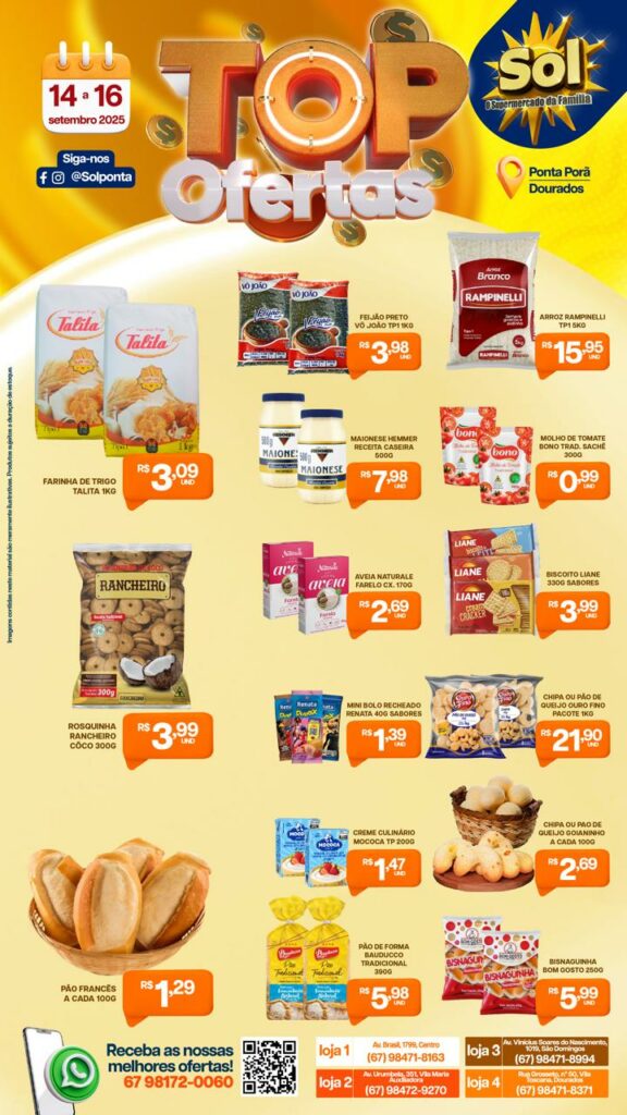 Confira as Top Ofertas do supermercado Sol