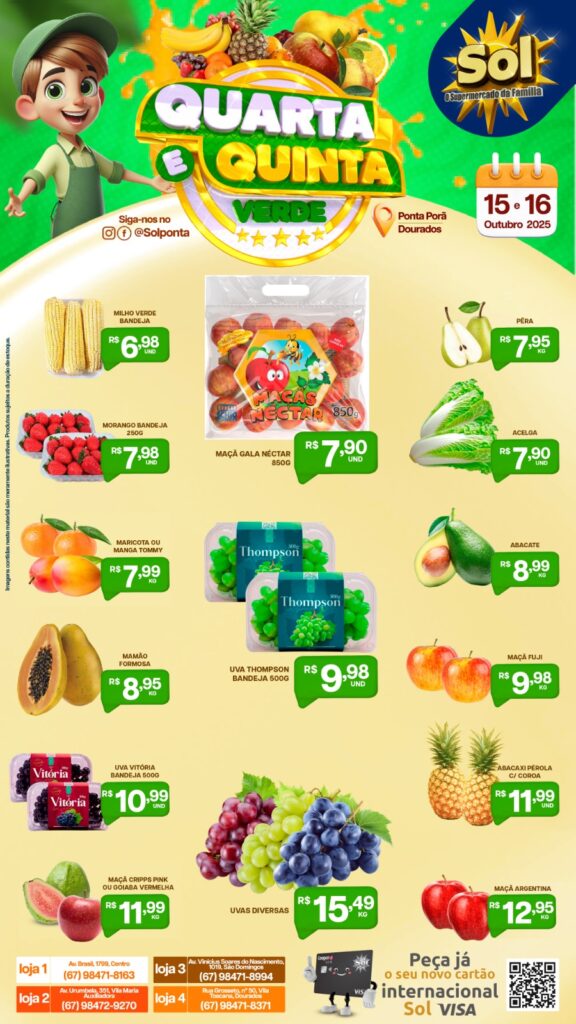 Supermercado Sol e as ofertas da quarta e quinta verde Supermercado Sol e as ofertas da quarta e quinta verde