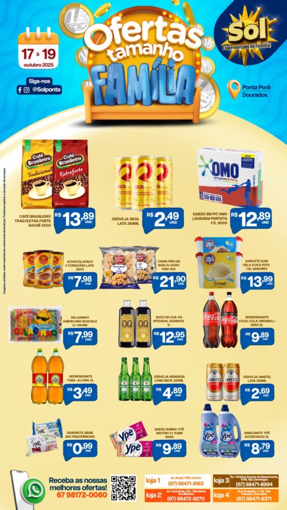 Confira Ofertas Tamanho Família do Supermercado Sol