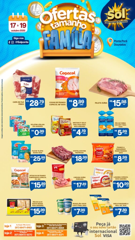 Confira Ofertas Tamanho Família do Supermercado Sol