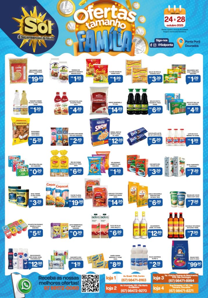 Veja Ofertas Tamanho Família do Supermercado Sol