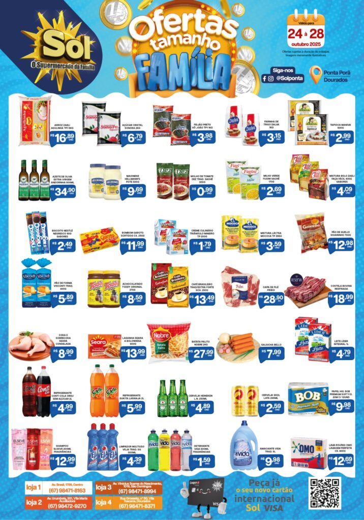 Veja Ofertas Tamanho Família do Supermercado Sol