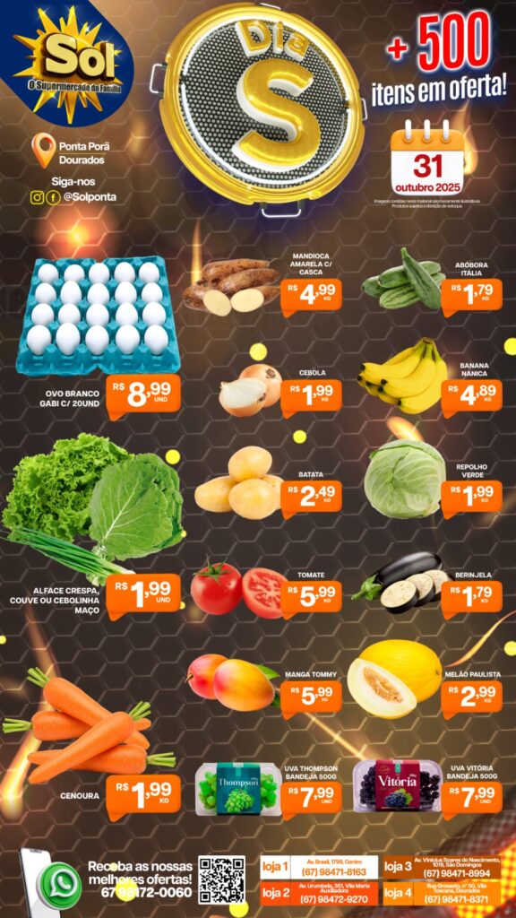 Super Ofertas no Dia S do Supermercado Sol