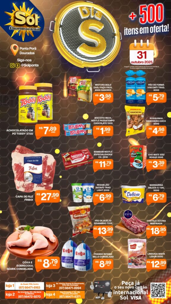 Super Ofertas no Dia S do Supermercado Sol