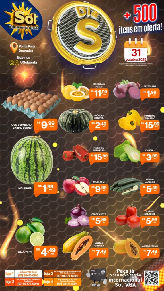 Super Ofertas no Dia S do Supermercado Sol