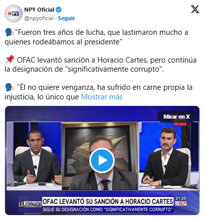 "Él no quiere venganza”, dice abogado de Horacio Cartes tras levantamiento de sanciones