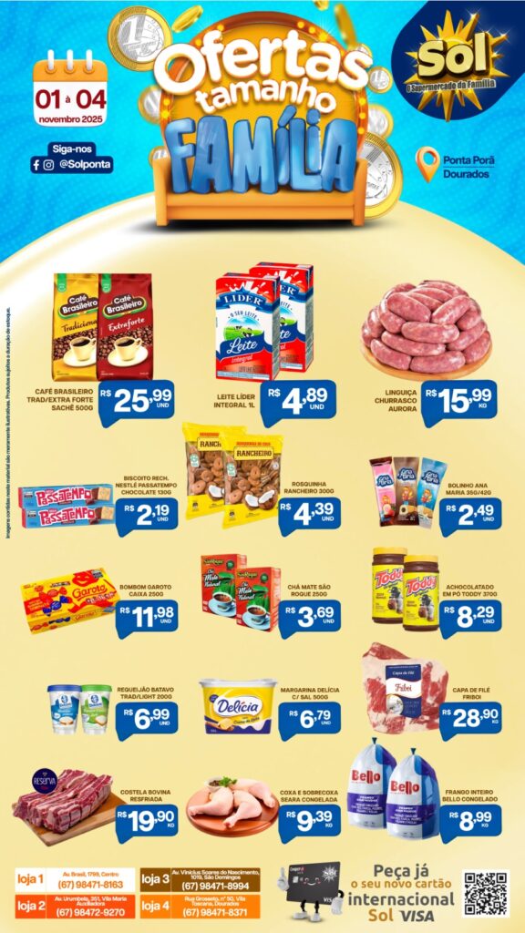 Supermercado Sol e as ofertas tamanho família
