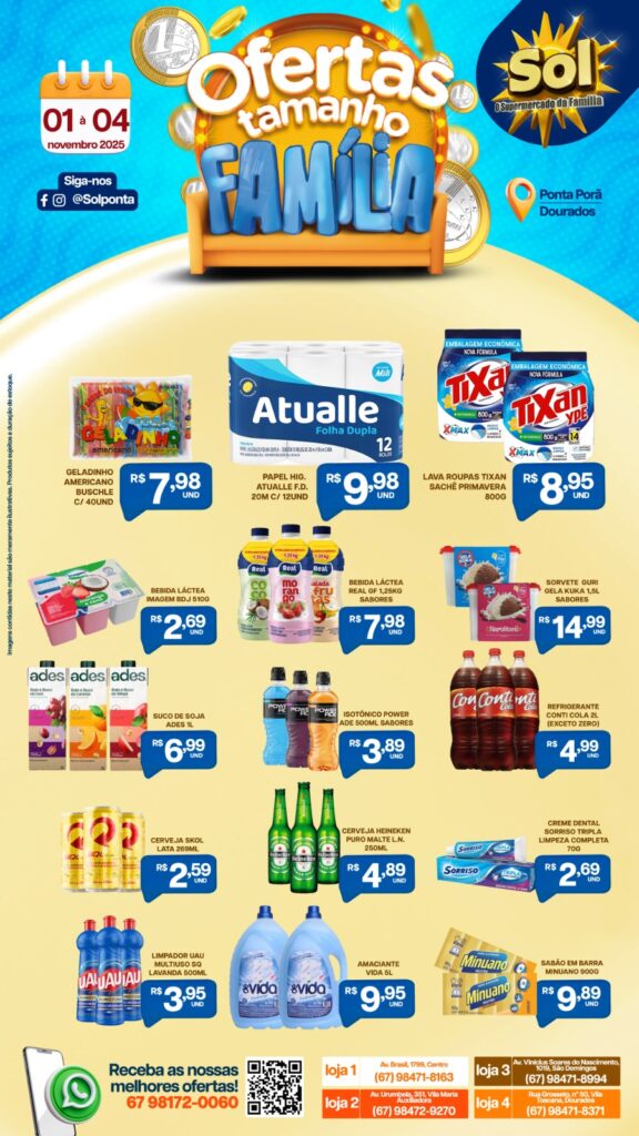 Supermercado Sol e as ofertas tamanho família